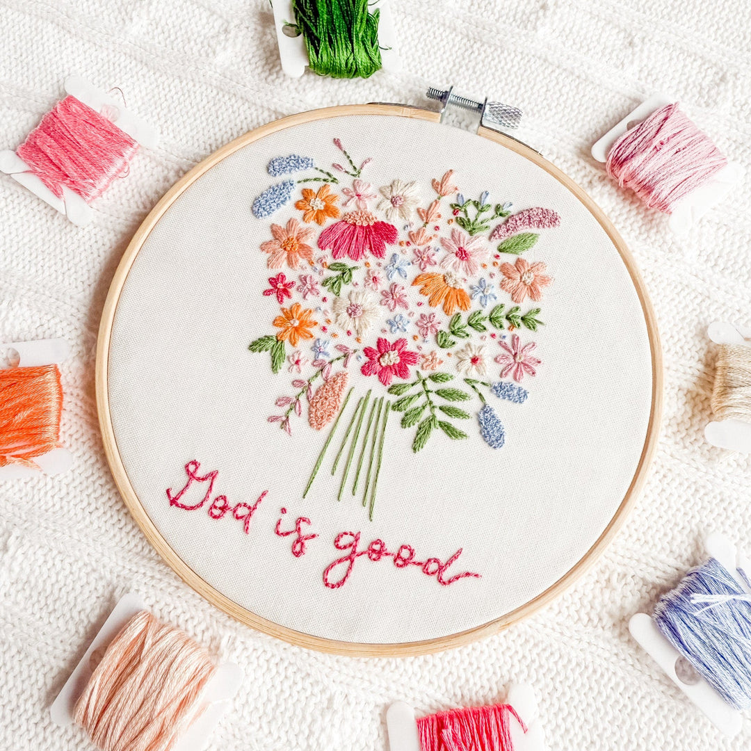 ellyandgrace Embroidery Kit God is Good Embroidery Kit