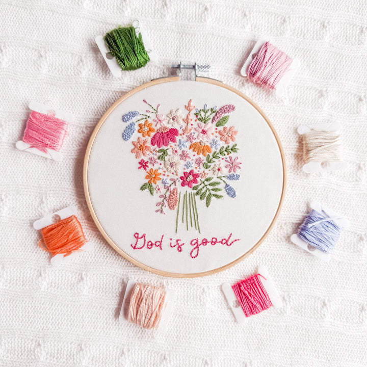 ellyandgrace Embroidery Kit God is Good Embroidery Kit