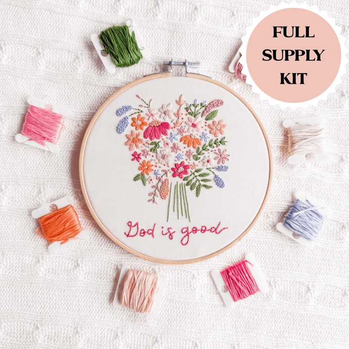 ellyandgrace Embroidery Kit God is Good Embroidery Kit