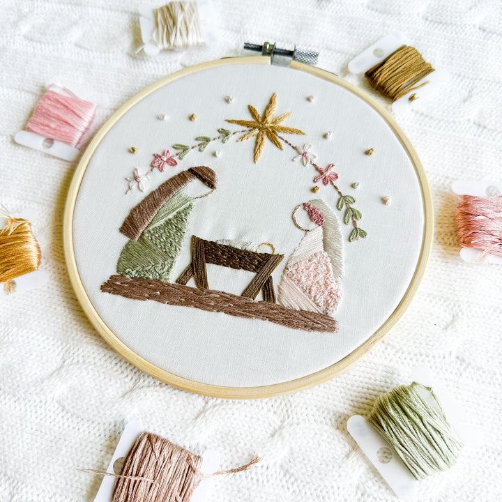 ellyandgrace Embroidery Kit Nativity Embroidery Kit