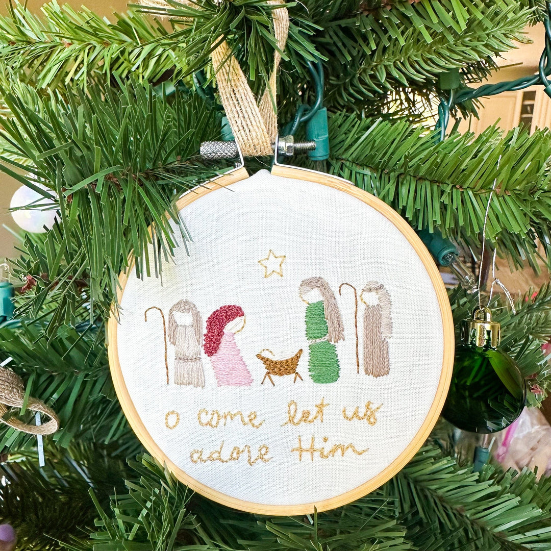 ellyandgrace Embroidery Kit Silent Night Christmas Ornament Embroidery Kit