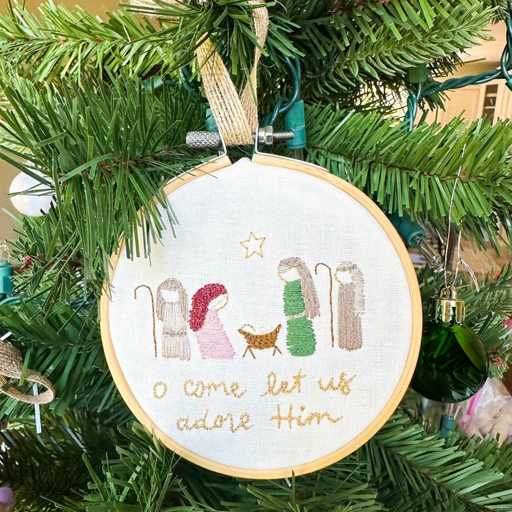 ellyandgrace Embroidery Kit Silent Night Christmas Ornament Embroidery Kit