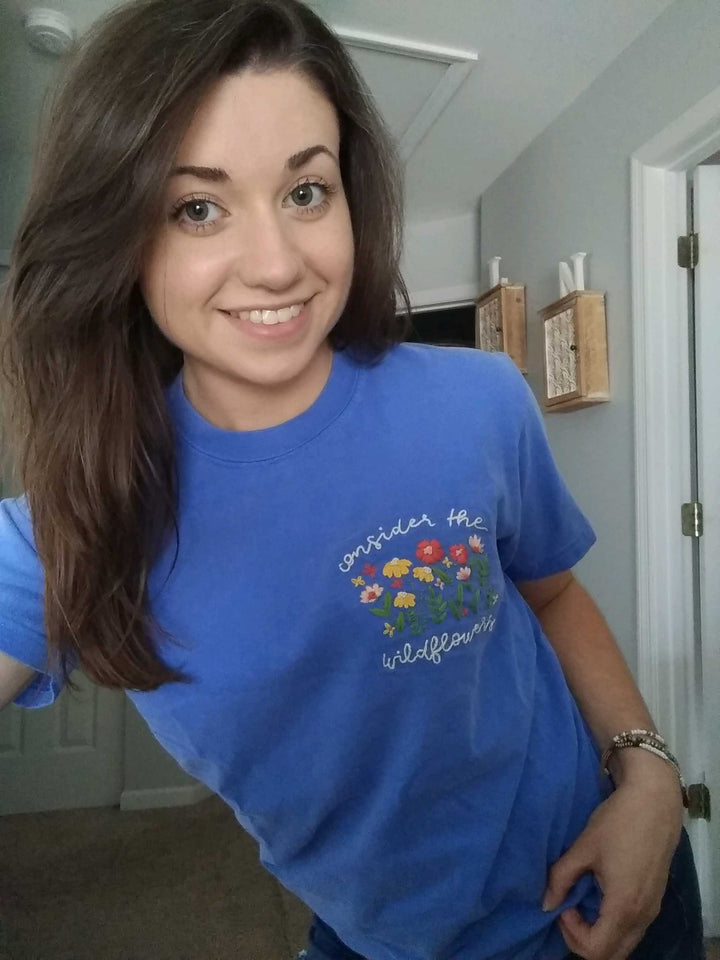 ellyandgrace Embroidery Shirt Kit Consider The Wildflowers Embroidery Shirt Kit