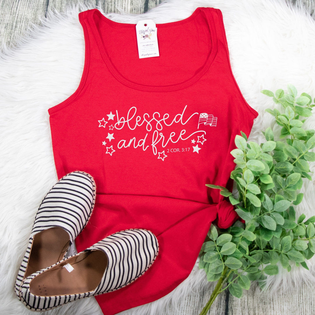 ellyandgrace LPC54TT Blessed And Free Tank Top