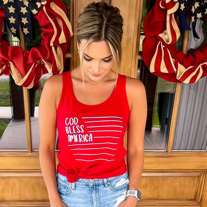 ellyandgrace LPC54TT God Bless America Tank Top