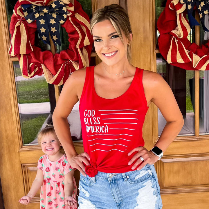 ellyandgrace LPC54TT God Bless America Tank Top