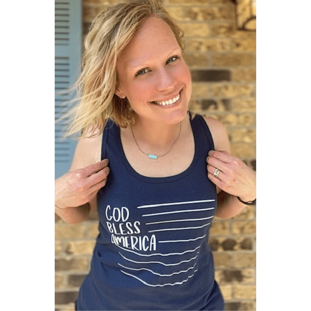 ellyandgrace LPC54TT God Bless America Tank Top