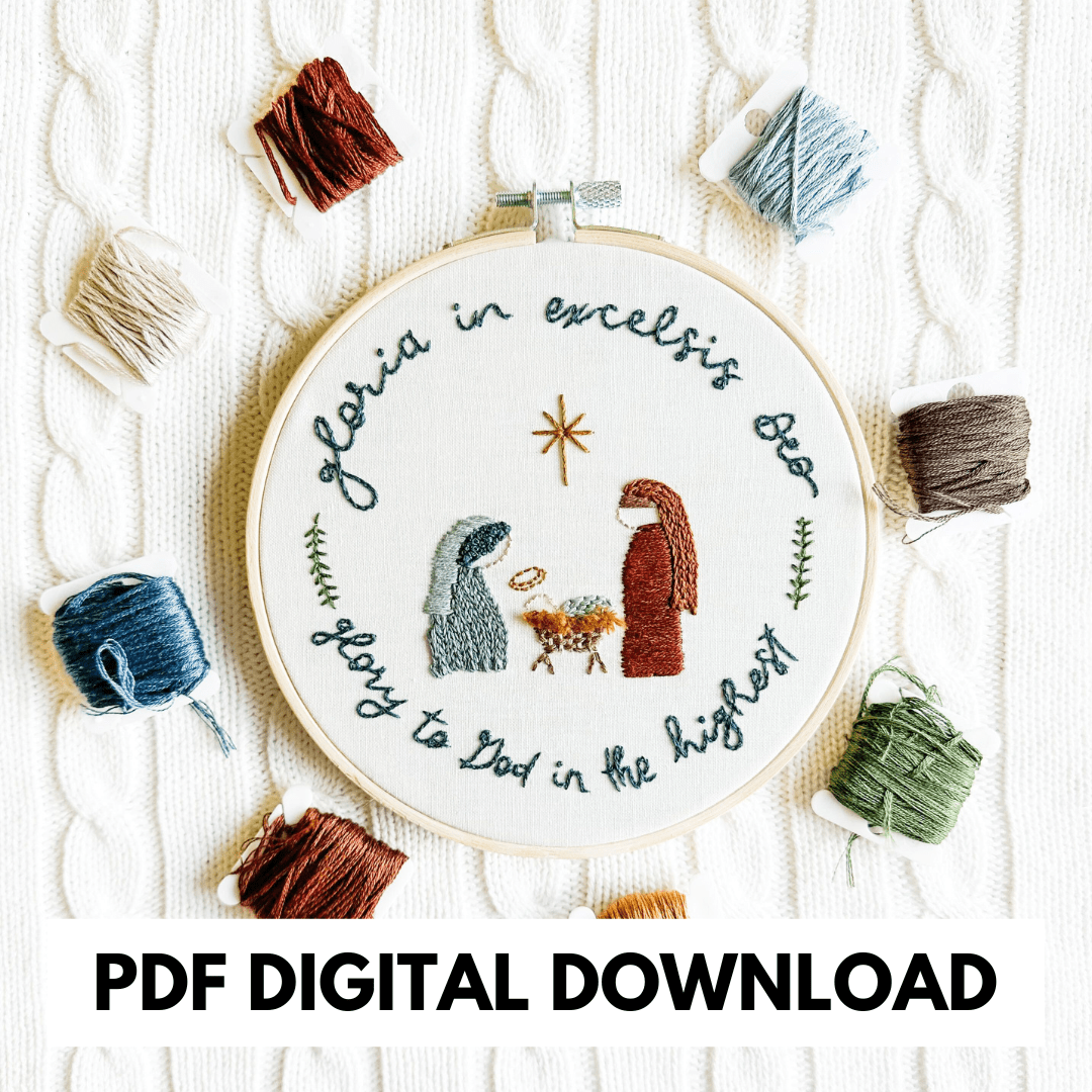 ellyandgrace PDF Download Gloria In Excelsis Deo Embroidery Instructions: PDF Digital Download