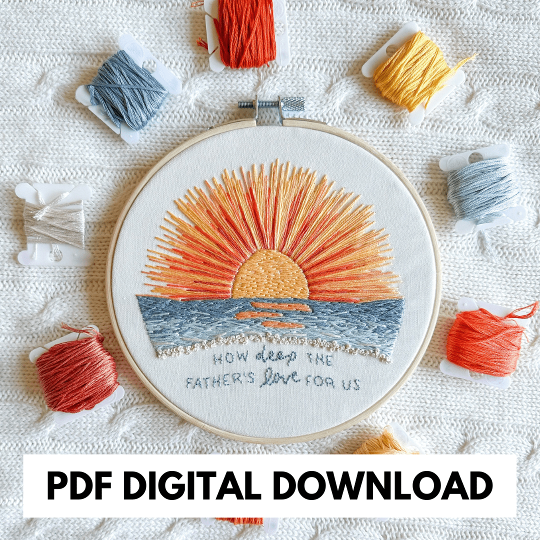 ellyandgrace PDF Download How Deep the Father's Love Embroidery Instructions: PDF Digital Download