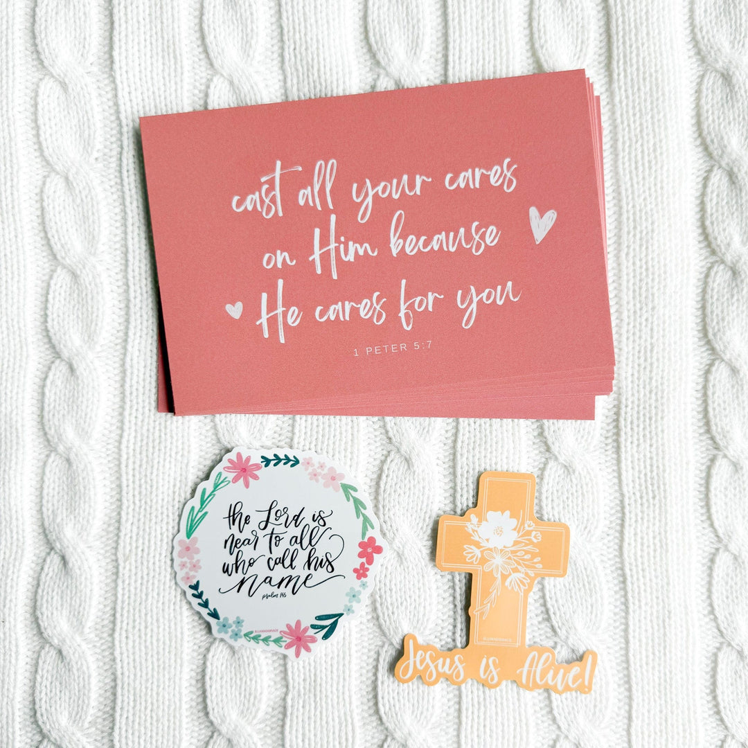 ellyandgrace Postcards Cast All Your Cares Special Postcard Pack