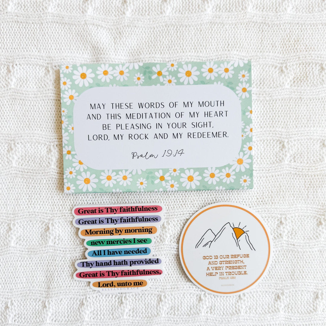 ellyandgrace Postcards My Rock And My Redeemer Psalm 19:14 Special Postcard Pack