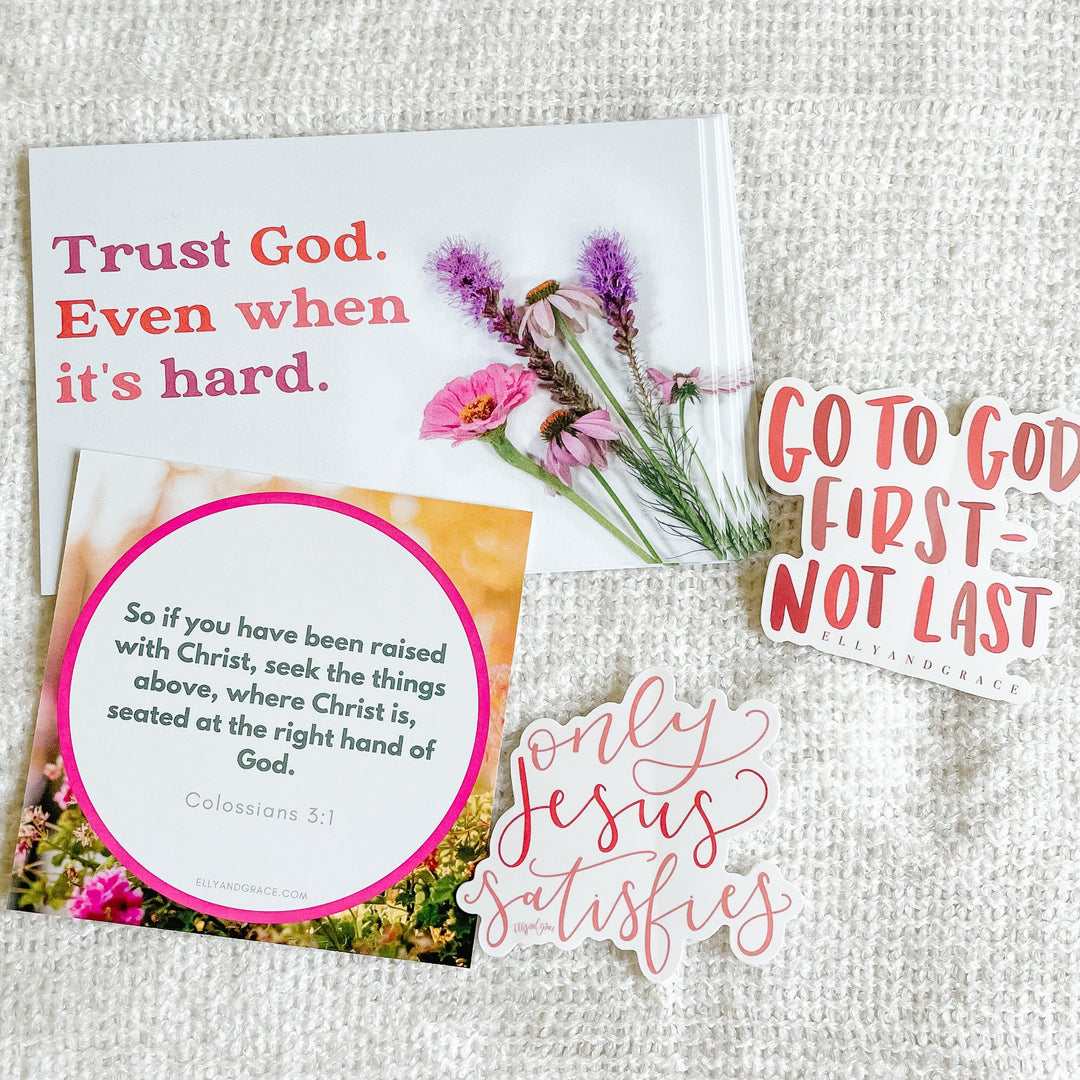 ellyandgrace Postcards Trust God Even When It's Hard Special Postcard Pack