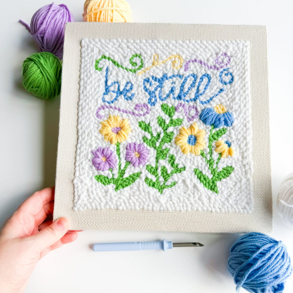 ellyandgrace Punch Needling Kit Be Still Punch Needling Kit