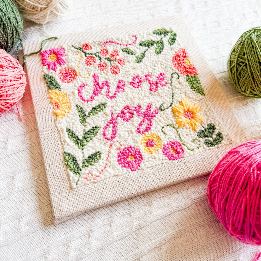 ellyandgrace Punch Needling Kit Choose Joy Punch Needling Kit