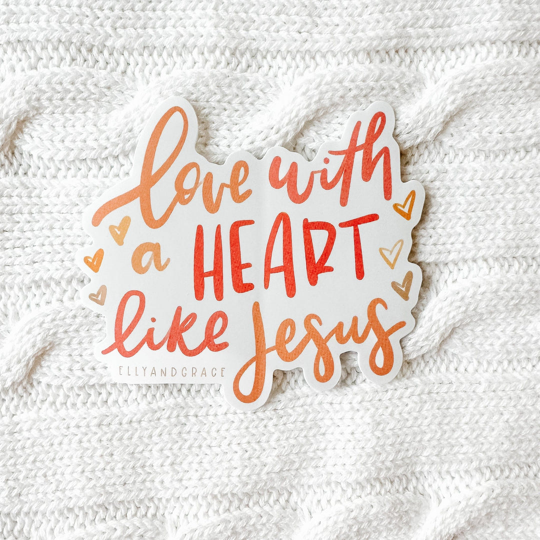 ellyandgrace Single Sticker Love With A Heart Like Jesus Sticker
