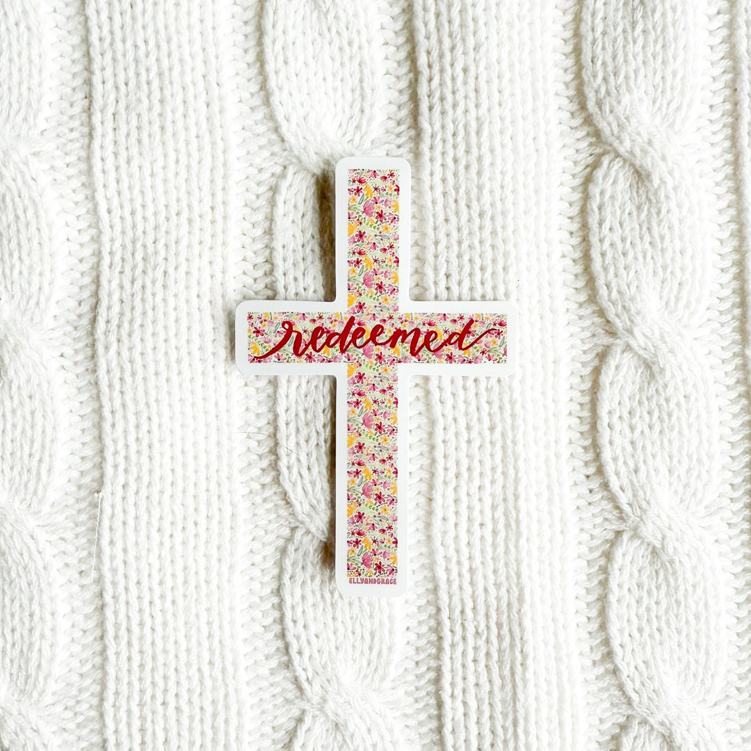ellyandgrace Single Sticker Redeemed Cross Sticker