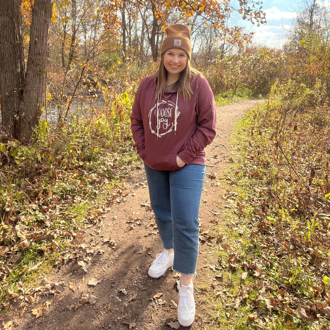 ellyandgrace SS1000 Choose Joy Lightweight Terry Hoodie