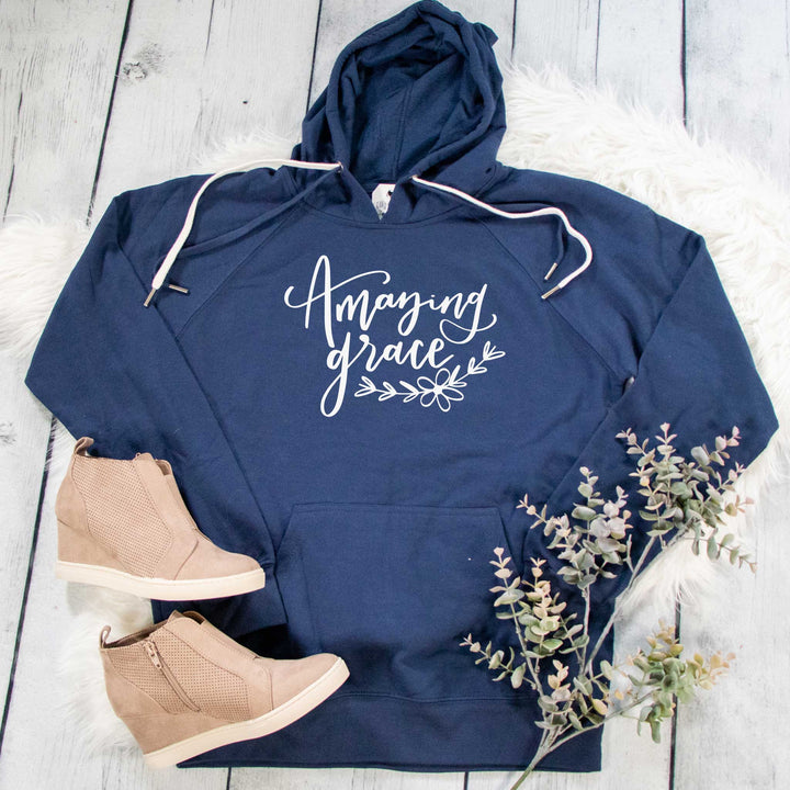 ellyandgrace SS1000 Ladies Small / Indigo Amazing Grace Lightweight Terry Hoodie