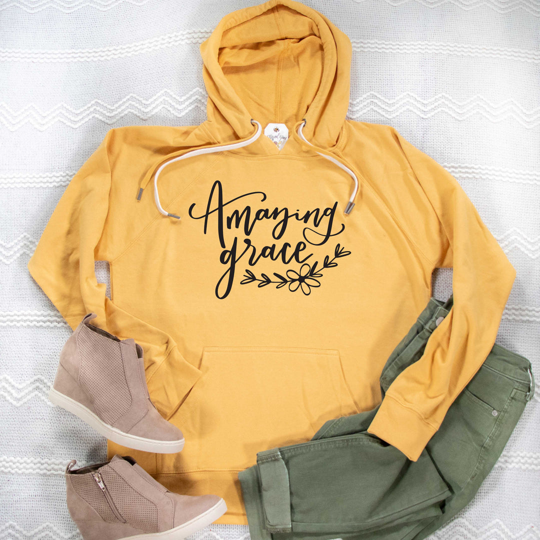 ellyandgrace SS1000 Ladies Small / Sunflower Amazing Grace Lightweight Terry Hoodie