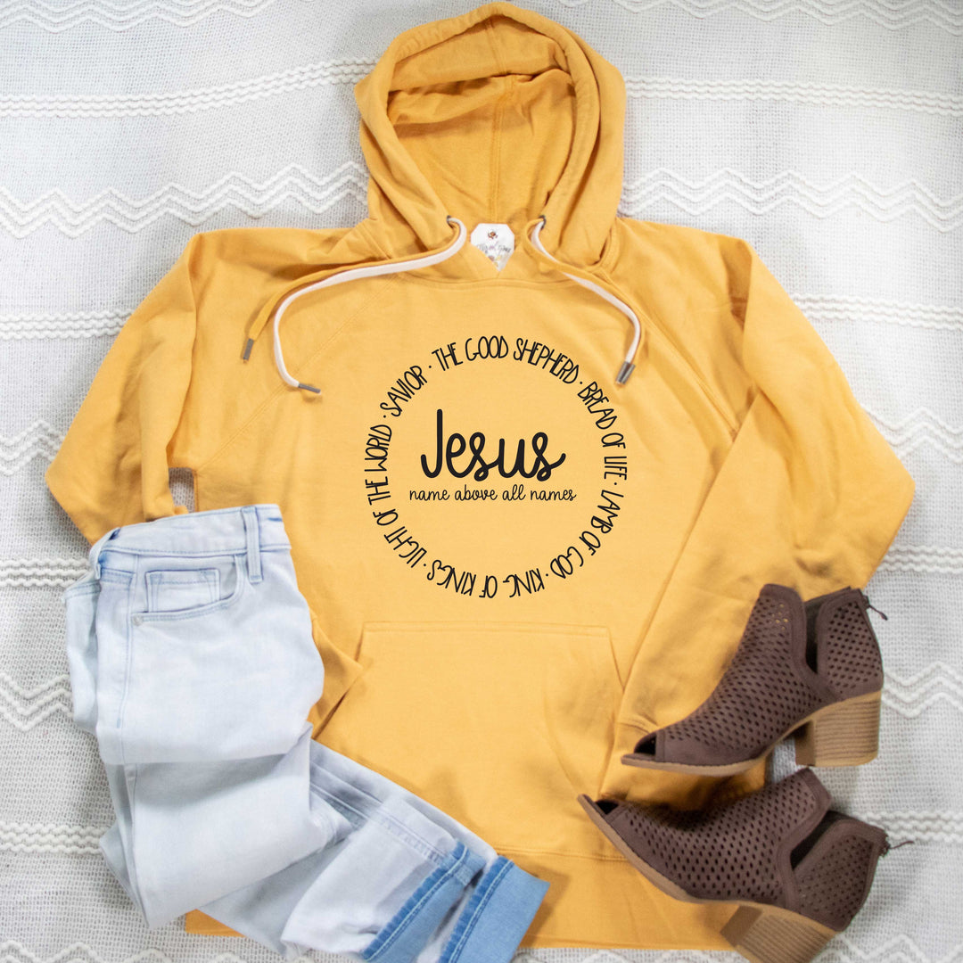 ellyandgrace SS1000 Ladies Small / Sunflower Name Above All Names Lightweight Terry Hoodie