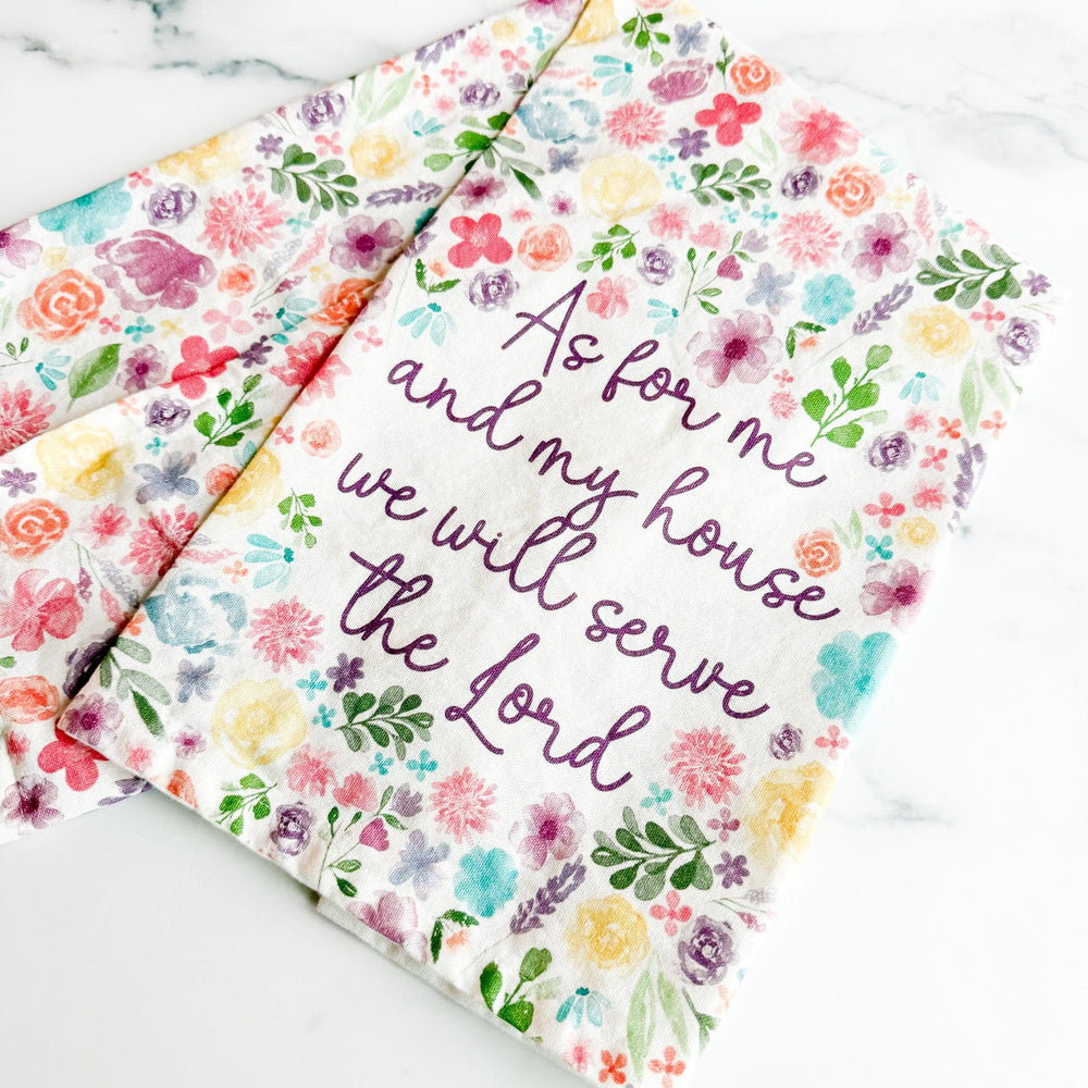 ellyandgrace Tea Towel As For Me and My House Tea Towel