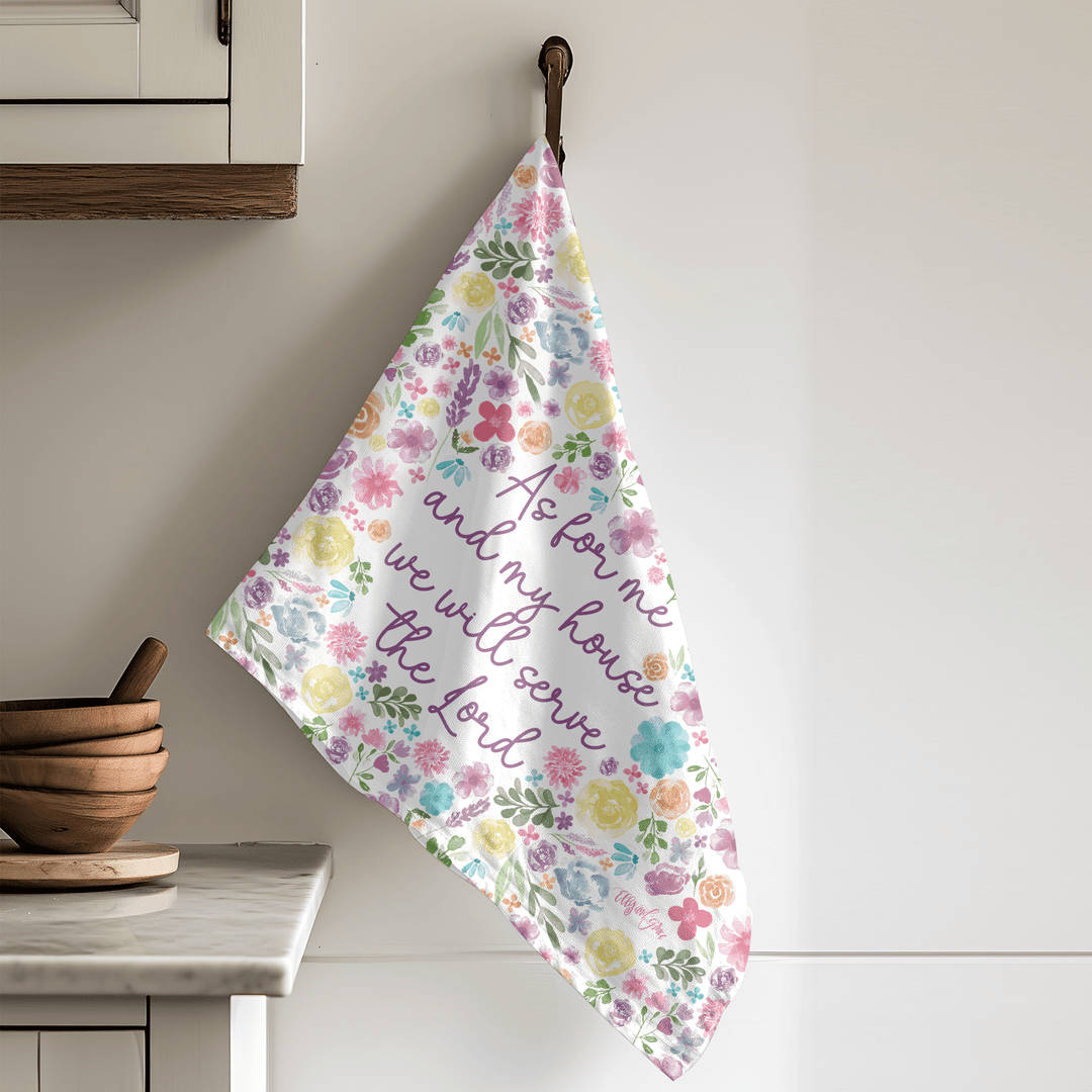 ellyandgrace Tea Towel As For Me and My House Tea Towel