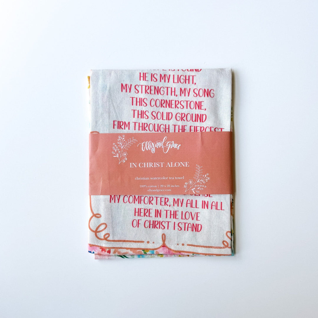 ellyandgrace Tea Towel In Christ Alone Tea Towel