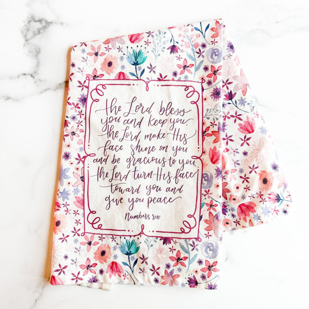ellyandgrace Tea Towel The Lord Bless You Tea Towel