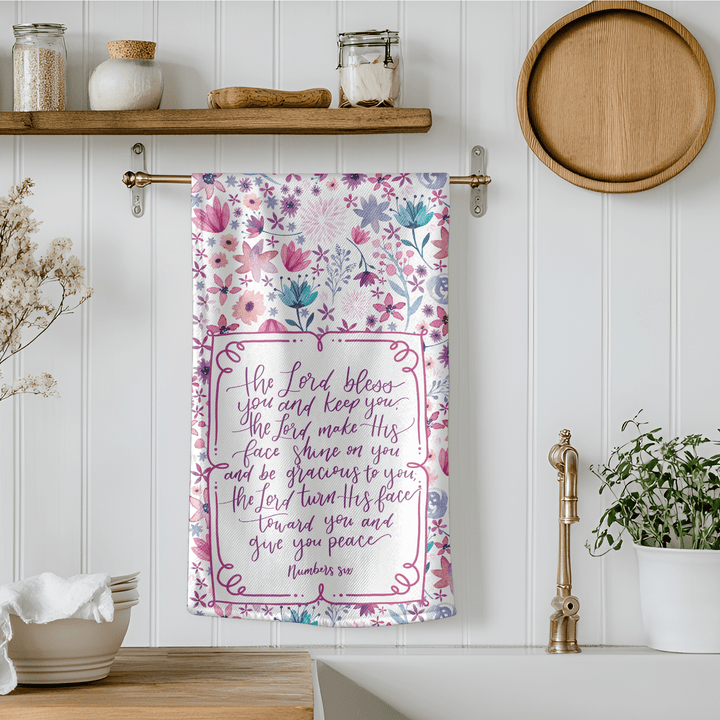 ellyandgrace Tea Towel The Lord Bless You Tea Towel