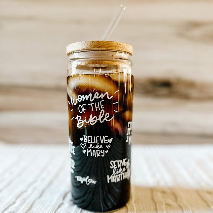 ellyandgrace Tumbler 20oz Women of the Bible Inspirational Glass Tumbler