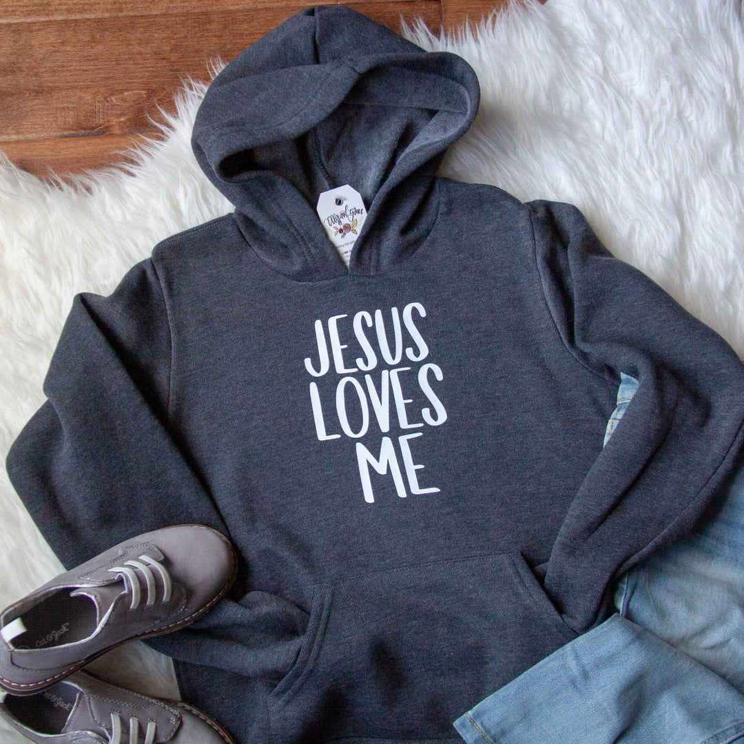 ellyandgrace YTH3719 Jesus Loves Me Premium Kids Hoodie