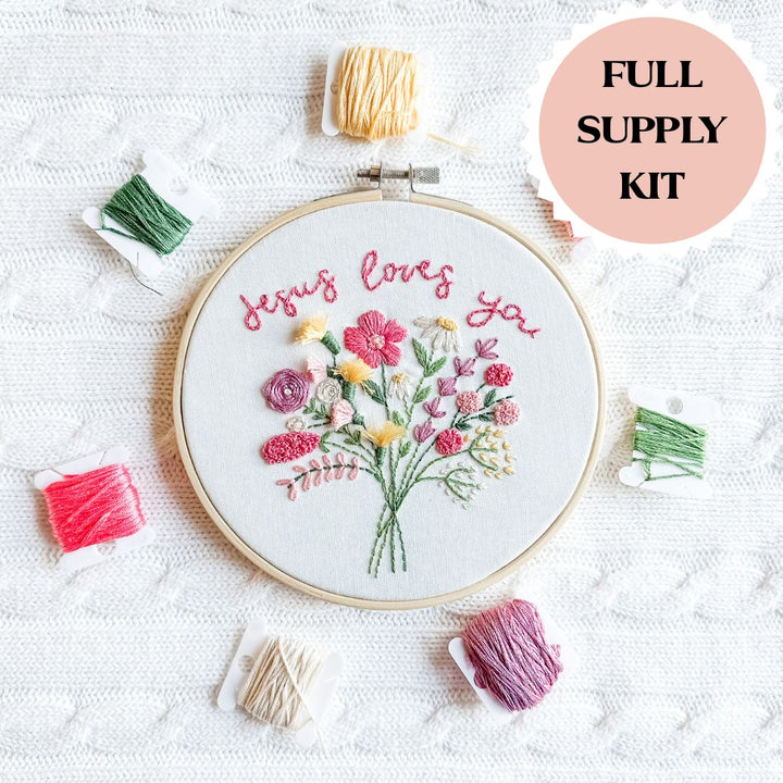 Jesus Loves You Embroidery Kit