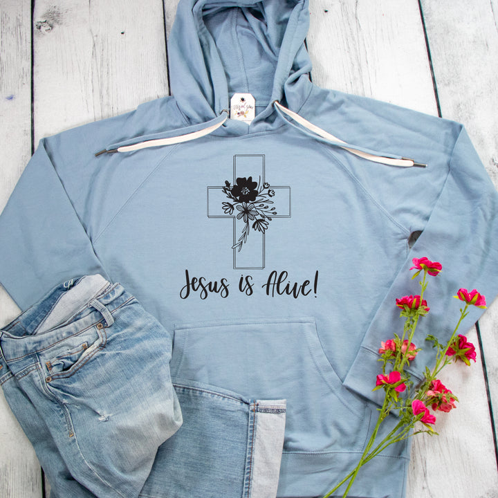 Jesus Is Alive! Lightweight Terry Hoodie