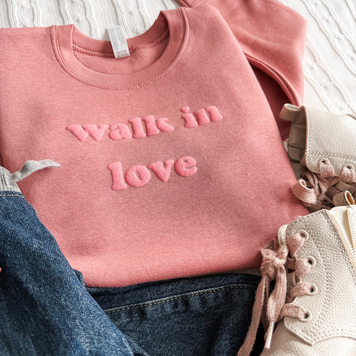 PUFF Walk In Love Toddler Fleece Crewneck Sweatshirt