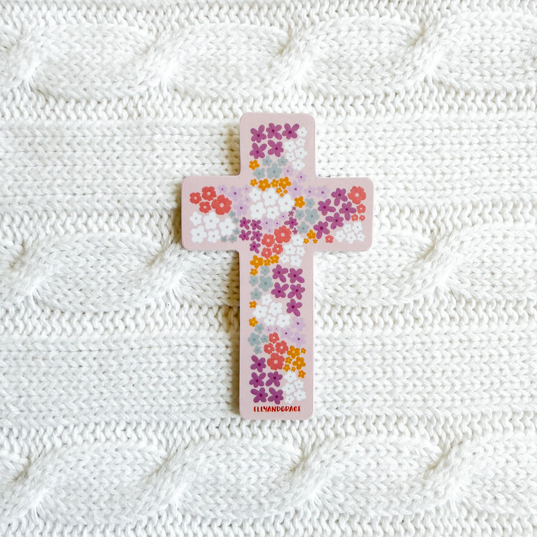 Floral Cross Sticker