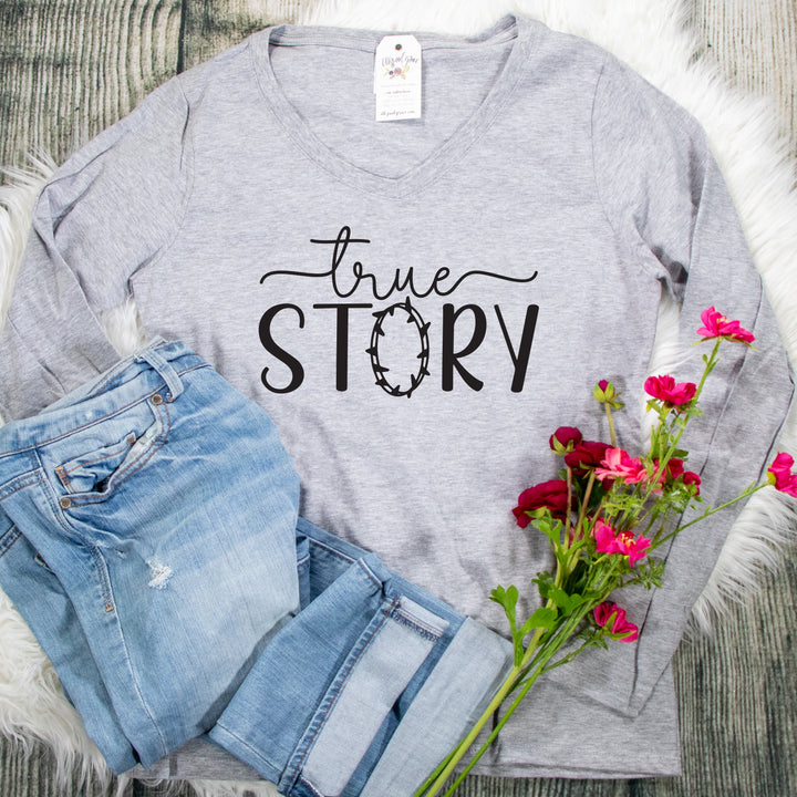 True Story COT Longsleeve V-Neck