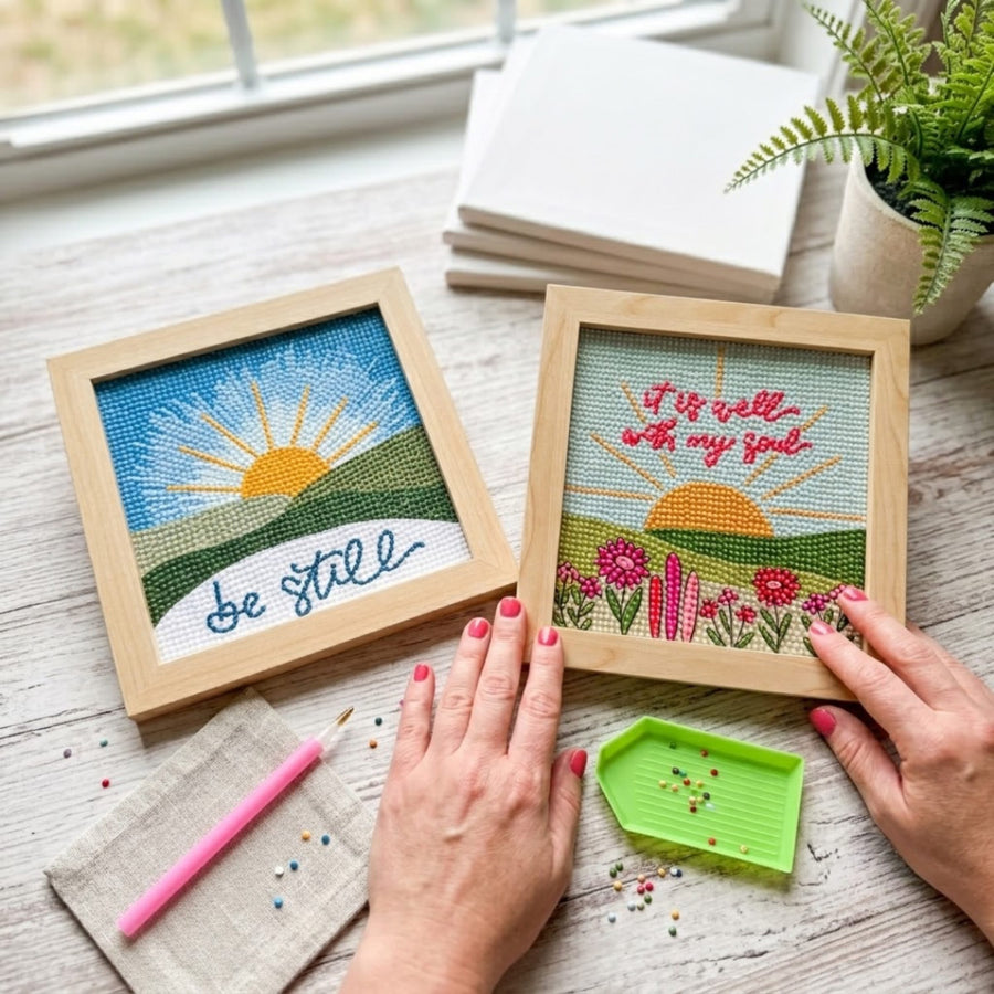 Framed Christian diamond art kits