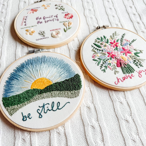 The same Be Still design fully stitched