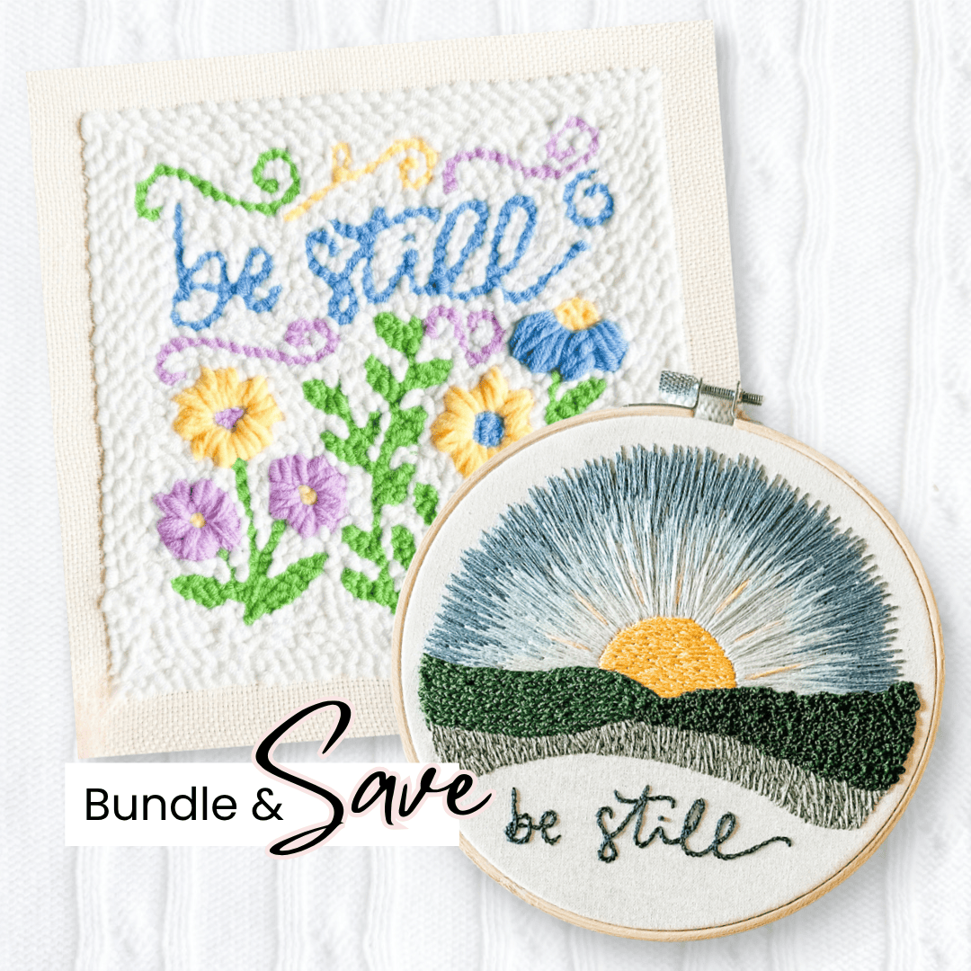 Elly and Grace 2-PC Be Still Embroidery &amp; Punch Needling Bundle
