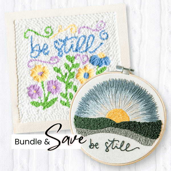 Elly and Grace 2-PC Be Still Embroidery & Punch Needling Bundle