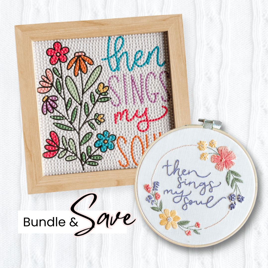 Elly and Grace 2-PC Then Sings My Soul Embroidery &amp; Diamond Art Bundle