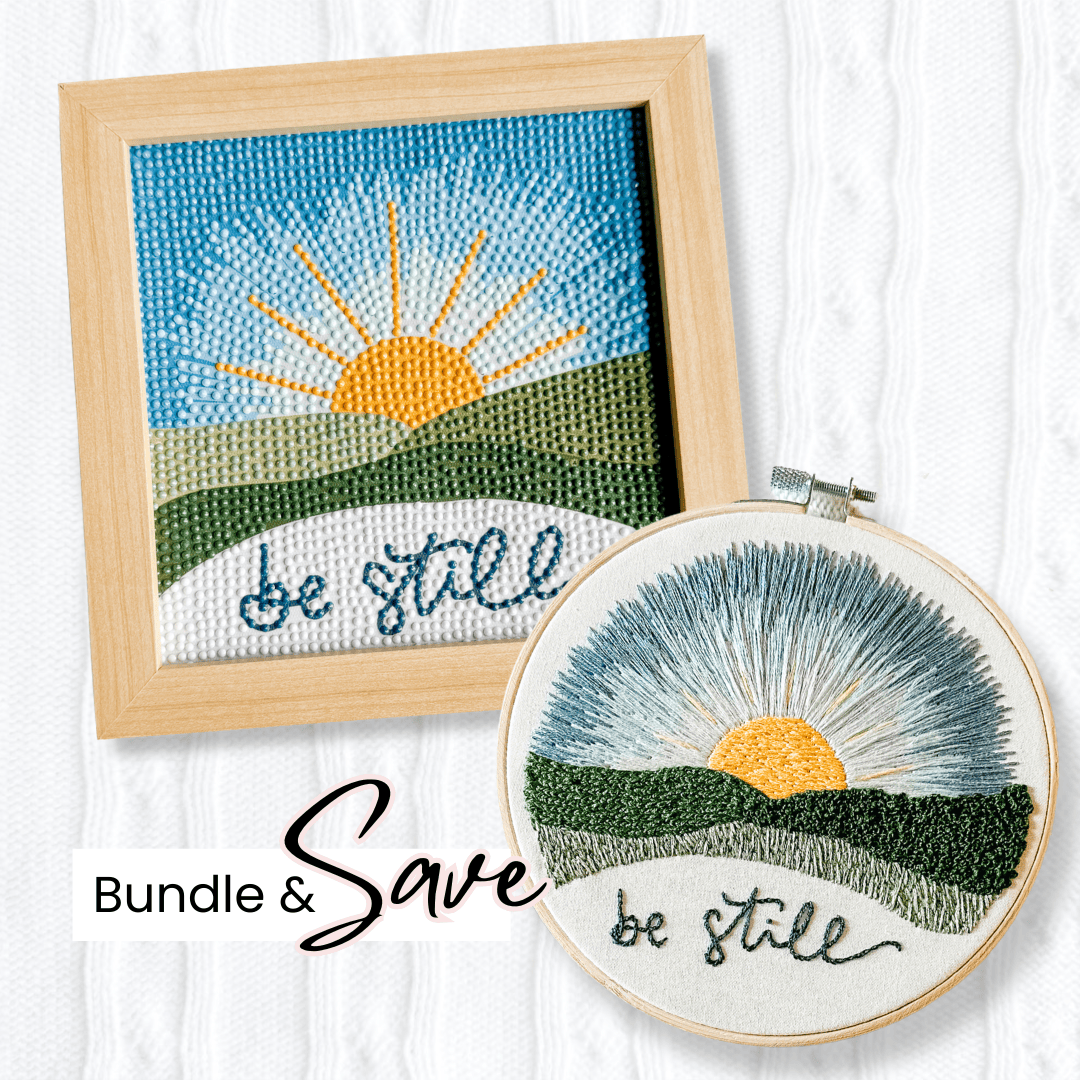 Elly and Grace Bundle 2-PC Embroidery &amp; Diamond Art Kit Bundle: Be Still