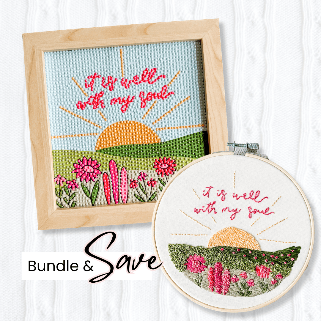 Elly and Grace Bundle 2-PC Embroidery & Diamond Art Kit Bundle: It Is Well With My Soul