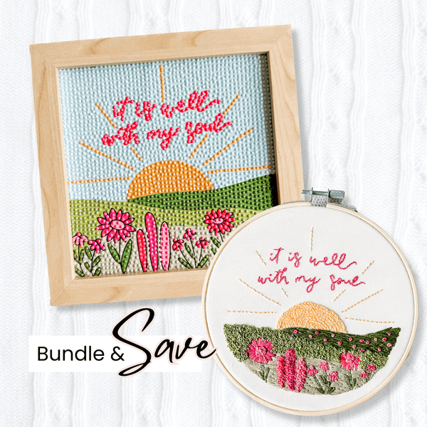 Elly and Grace Bundle 2-PC Embroidery & Diamond Art Kit Bundle: It Is Well With My Soul