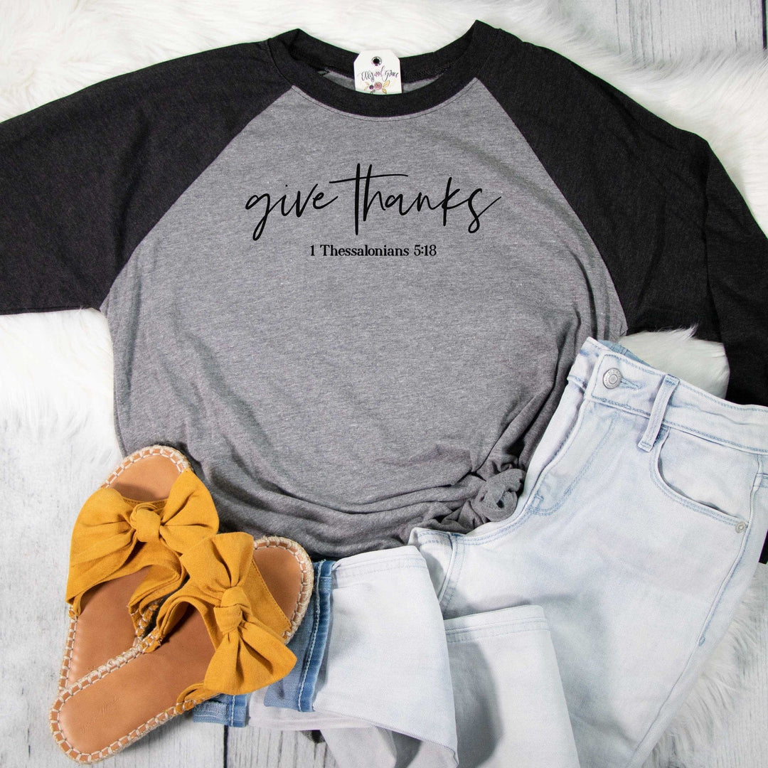 Elly and Grace Bundle 2-PC Fall Raglan & Shirt Bundle: Give Thanks Raglan & Dead Things Come Alive Comfort Color Unisex Shirt