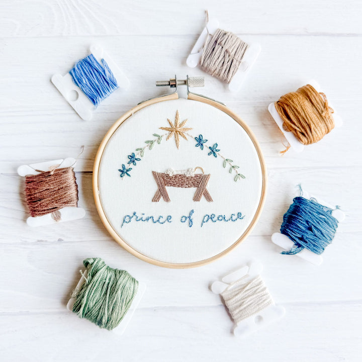 Elly and Grace Bundle 6-PC Christmas Ornament Embroidery Kit Bundle: For Unto Us + Glory To God Ornament Sets
