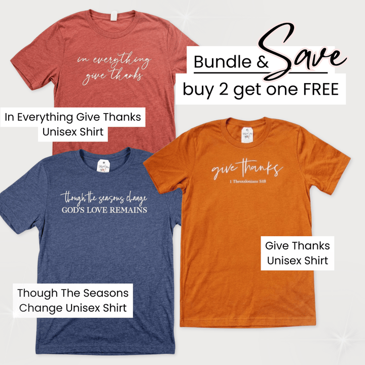 Elly and Grace Bundle Buy 2 Get 1 FREE Bundle: Christian Fall Shirts