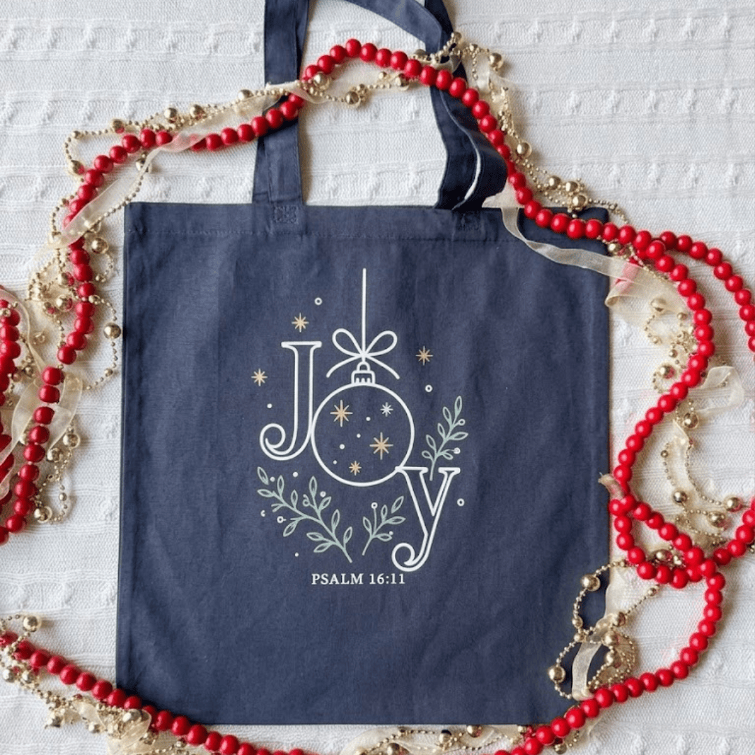 Elly and Grace Tote Joy Multicolor Christmas Tote Bag
