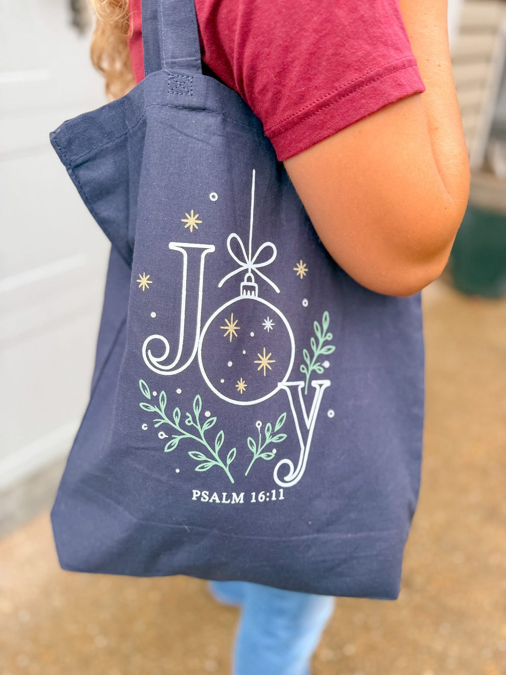 Elly and Grace Tote Joy Multicolor Christmas Tote Bag