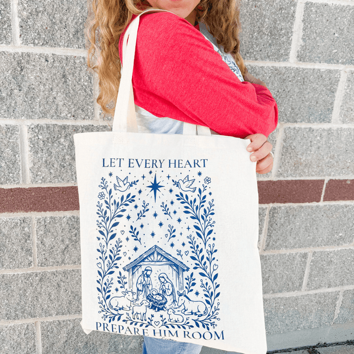 Elly and Grace Tote Let Every Heart Prepare Him Room Tote Bag